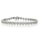 Cluster Diamond Tennis Bracelet